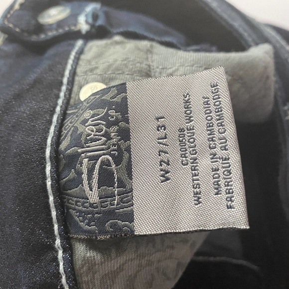 Silver Jeans Tuesday Jeans Flare Sz 27X31 Thick Contrast Stitch Blue Denim Y2K - Picture 8 of 12